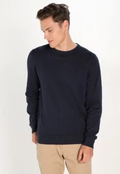 Pier One BASIC CREWNECK - Strickpullover - Dark Blue -Modekleidung 329922927e9b4f2e90d457cc0511bf45 1