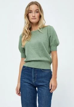 Minus LIVA - T-Shirt Basic - Basil Green Melange -Modekleidung 40cdce3b5868486d805d120555673bf3 1
