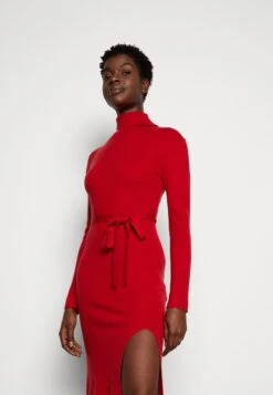 Anna Field ROLLKRAGEN RIPP MINI STRICKKLEID MIT GÜRTEL - Strickkleid - Red -Modekleidung 71b57cf9ce54411882918bef331aba09