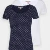 Anna Field 2ER PACK - T-Shirt Print - Navy/white -Modekleidung 9cbe316acd414fef89a8cfd7203de34f