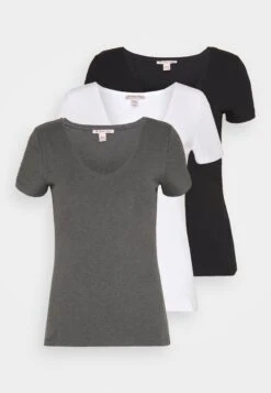 Anna Field 3 PACK - T-Shirt Basic - Black, White -Modekleidung d8673abc075746a285714e911a623aef 1