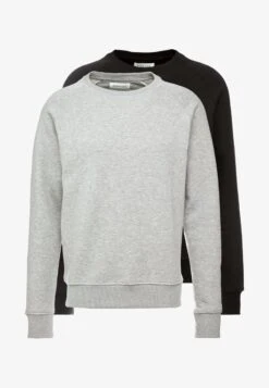 Pier One 2 PACK - Sweatshirt - Mottled Light Grey/black -Modekleidung dba537e667ce4fe2aee0ab958e24e9cf